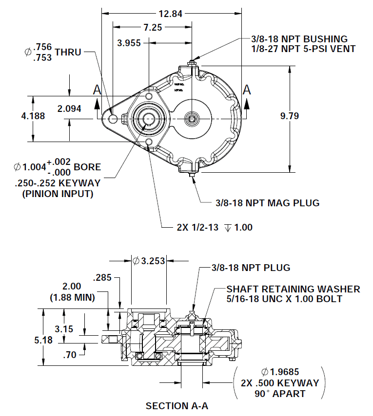 IP39 Single Input Drawing