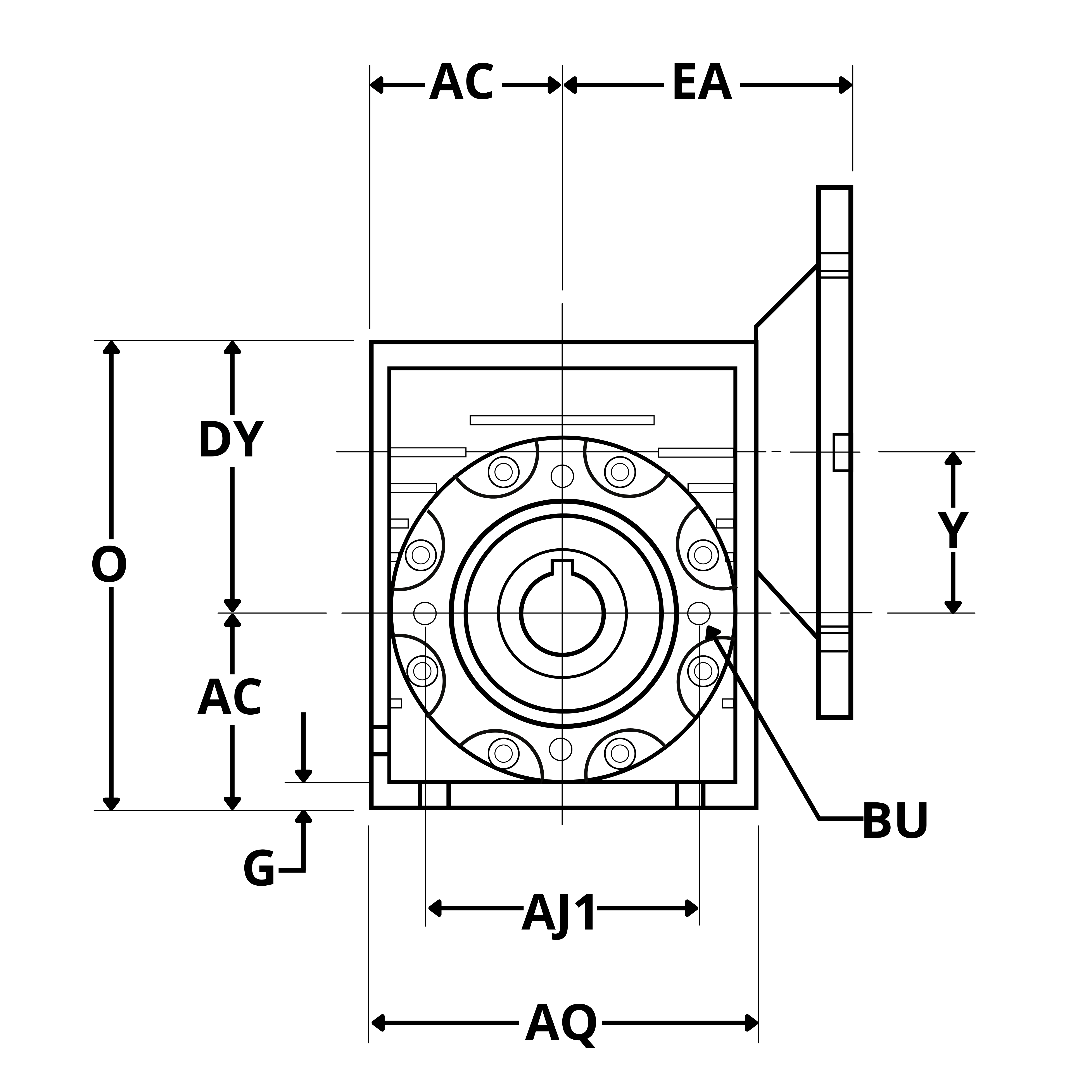 BMQ Input Flange Side View